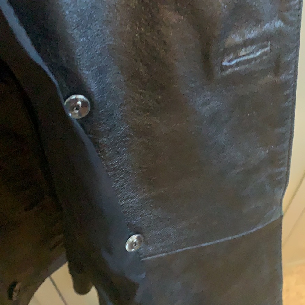 Inc Black Leather Lined Double Button Small Petit… - image 5